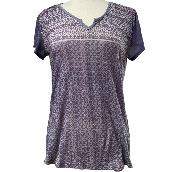 Kuhl Tops - Kuhl KÜHL Burnout Sheer T-Shirt Short Sleeve Shirt Henley Top Purple Women Large